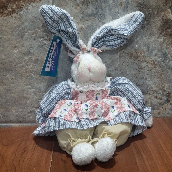 Create A Craft Stuffed Bunny Easter Rabbit Country Farm House 12" - Picture 6 of 14